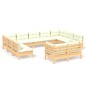 vidaXL 11-tlg. Garten-Lounge-Set mit Creme Kissen Massivholz Kiefer vidaXL 11-tlg. Garten-Lounge-Set mit Creme Kissen Massivholz Kiefer