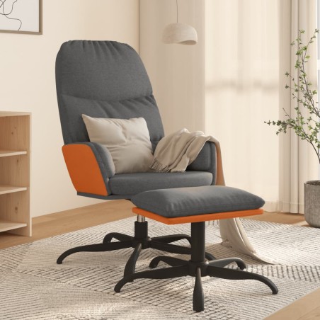 vidaXL Relaxsessel mit Hocker Hellgrau Stoff