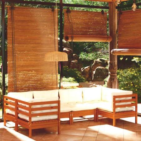 vidaXL 6-tlg. Garten-Lounge-Set mit Kissen Honigbraun Kiefernholz