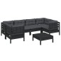 vidaXL 7-tlg. Garten-Lounge-Set mit Kissen Schwarz Kiefernholz vidaXL 7-tlg. Garten-Lounge-Set mit Kissen Schwarz Kiefernholz