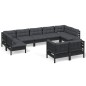 vidaXL 9-tlg. Garten-Lounge-Set mit Kissen Schwarz Kiefer Massivholz vidaXL 9-tlg. Garten-Lounge-Set mit Kissen Schwarz Kiefer Massivholz