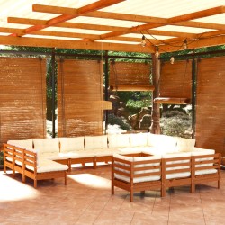 vidaXL 13-tlg. Garten-Lounge-Set mit Kissen Honigbraun Kiefernholz
