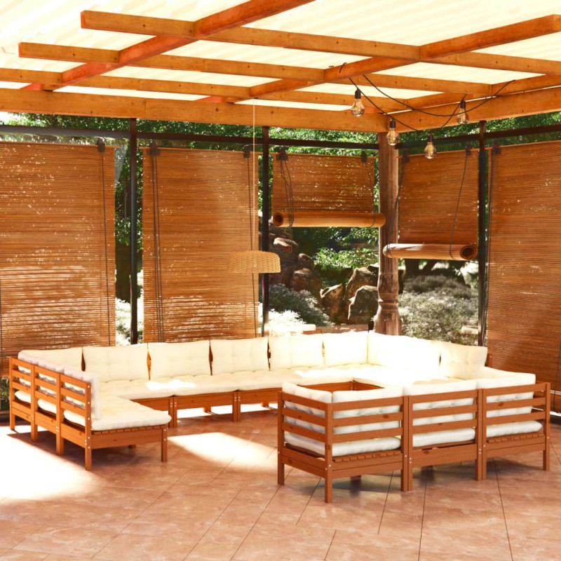 vidaXL 13-tlg. Garten-Lounge-Set mit Kissen Honigbraun Kiefernholz vidaXL 13-tlg. Garten-Lounge-Set mit Kissen Honigbraun Kiefernholz