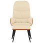 vidaXL Relaxsessel mit Hocker Cremeweiß Stoff vidaXL Relaxsessel mit Hocker Cremeweiß Stoff