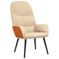 vidaXL Relaxsessel mit Hocker Cremeweiß Stoff vidaXL Relaxsessel mit Hocker Cremeweiß Stoff