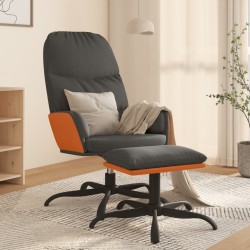vidaXL Relaxsessel mit Hocker Dunkelgrau Stoff