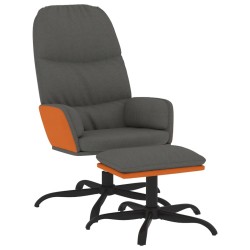 vidaXL Relaxsessel mit Hocker Dunkelgrau Stoff