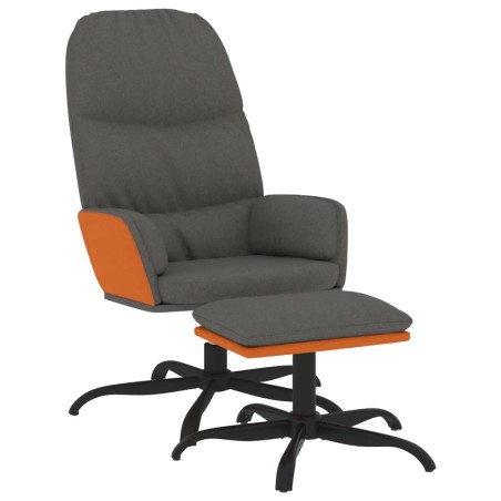 vidaXL Relaxsessel mit Hocker Dunkelgrau Stoff
