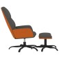 vidaXL Relaxsessel mit Hocker Dunkelgrau Stoff vidaXL Relaxsessel mit Hocker Dunkelgrau Stoff