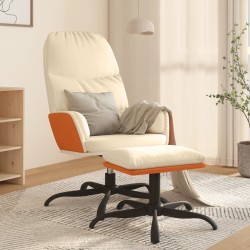 vidaXL Relaxsessel mit Hocker Creme Stoff