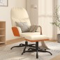 vidaXL Relaxsessel mit Hocker Creme Stoff vidaXL Relaxsessel mit Hocker Creme Stoff