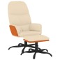 vidaXL Relaxsessel mit Hocker Creme Stoff vidaXL Relaxsessel mit Hocker Creme Stoff