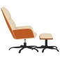 vidaXL Relaxsessel mit Hocker Creme Stoff vidaXL Relaxsessel mit Hocker Creme Stoff