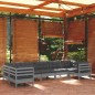 vidaXL 7-tlg. Garten-Lounge-Set mit Kissen Grau Kiefernholz vidaXL 7-tlg. Garten-Lounge-Set mit Kissen Grau Kiefernholz
