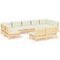 vidaXL 9-tlg. Garten-Lounge-Set mit Creme Kissen Massivholz Kiefer vidaXL 9-tlg. Garten-Lounge-Set mit Creme Kissen Massivholz Kiefer
