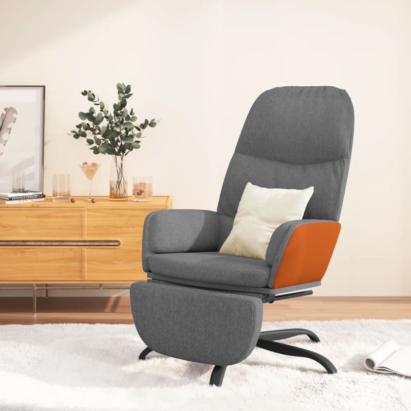 vidaXL Relaxsessel mit Fußstütze Hellgrau Stoff vidaXL Relaxsessel mit Fußstütze Hellgrau Stoff
