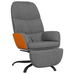 vidaXL Relaxsessel mit Fußstütze Hellgrau Stoff