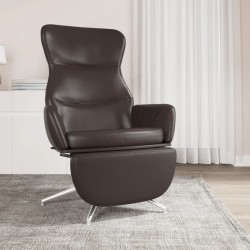 vidaXL Relaxsessel mit Fußstütze Glänzend Braun Kunstleder