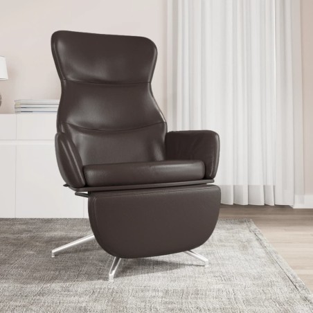 vidaXL Relaxsessel mit Fußstütze Glänzend Braun Kunstleder