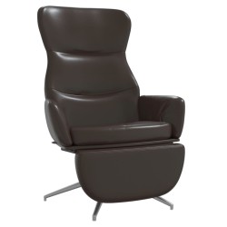 vidaXL Relaxsessel mit Fußstütze Glänzend Braun Kunstleder