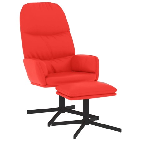 vidaXL Relaxsessel mit Hocker Rot Kunstleder