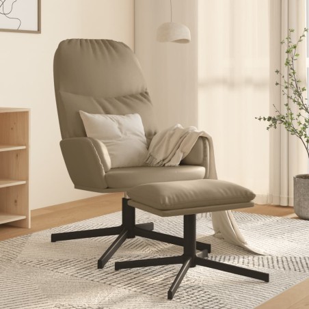 vidaXL Relaxsessel mit Hocker Cappuccino-Braun Kunstleder