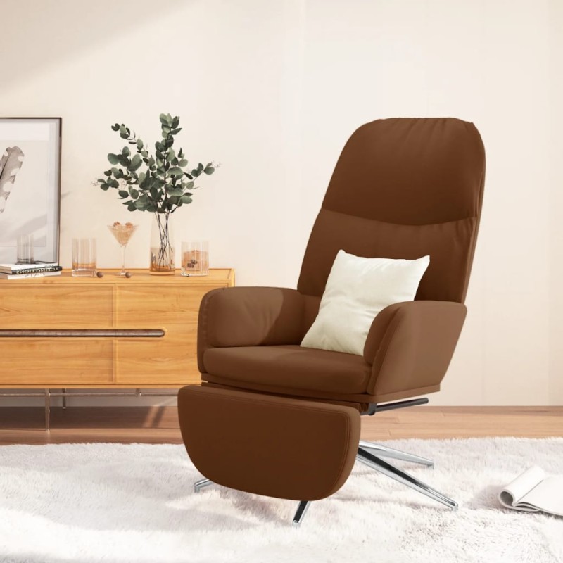 vidaXL Relaxsessel mit Fußstütze Braun Wildleder-Optik vidaXL Relaxsessel mit Fußstütze Braun Wildleder-Optik