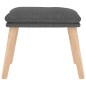 vidaXL Relaxsessel mit Hocker Hellgrau Stoff vidaXL Relaxsessel mit Hocker Hellgrau Stoff