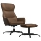 vidaXL Relaxsessel mit Hocker Braun Kunstleder vidaXL Relaxsessel mit Hocker Braun Kunstleder