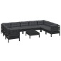 vidaXL 10-tlg. Garten-Lounge-Set mit Kissen Schwarz Kiefernholz vidaXL 10-tlg. Garten-Lounge-Set mit Kissen Schwarz Kiefernholz