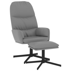 vidaXL Relaxsessel mit Hocker Grau Kunstleder