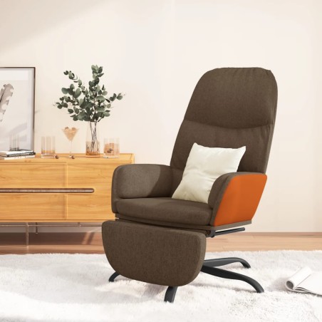 vidaXL Relaxsessel mit Fußstütze Braun Stoff