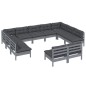 vidaXL 11-tlg. Garten-Lounge-Set mit Kissen Grau Kiefer Massivholz vidaXL 11-tlg. Garten-Lounge-Set mit Kissen Grau Kiefer Massivholz