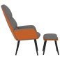 vidaXL Relaxsessel mit Hocker Hellgrau Stoff vidaXL Relaxsessel mit Hocker Hellgrau Stoff