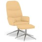 vidaXL Relaxsessel mit Hocker Cremeweiß Wildleder-Optik vidaXL Relaxsessel mit Hocker Cremeweiß Wildleder-Optik