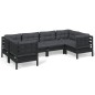 vidaXL 6-tlg. Garten-Lounge-Set mit Kissen Schwarz Kiefernholz vidaXL 6-tlg. Garten-Lounge-Set mit Kissen Schwarz Kiefernholz