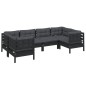 vidaXL 6-tlg. Garten-Lounge-Set mit Kissen Schwarz Kiefernholz vidaXL 6-tlg. Garten-Lounge-Set mit Kissen Schwarz Kiefernholz