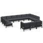 vidaXL 13-tlg. Garten-Lounge-Set mit Kissen Schwarz Kiefernholz vidaXL 13-tlg. Garten-Lounge-Set mit Kissen Schwarz Kiefernholz