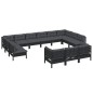 vidaXL 13-tlg. Garten-Lounge-Set mit Kissen Schwarz Kiefernholz vidaXL 13-tlg. Garten-Lounge-Set mit Kissen Schwarz Kiefernholz
