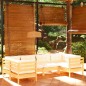 vidaXL 6-tlg. Garten-Lounge-Set mit Creme Kissen Kiefernholz vidaXL 6-tlg. Garten-Lounge-Set mit Creme Kissen Kiefernholz