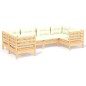 vidaXL 6-tlg. Garten-Lounge-Set mit Creme Kissen Kiefernholz vidaXL 6-tlg. Garten-Lounge-Set mit Creme Kissen Kiefernholz