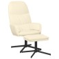 vidaXL Relaxsessel mit Hocker Cremeweiß Kunstleder vidaXL Relaxsessel mit Hocker Cremeweiß Kunstleder