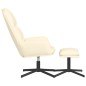 vidaXL Relaxsessel mit Hocker Cremeweiß Kunstleder vidaXL Relaxsessel mit Hocker Cremeweiß Kunstleder