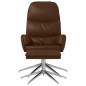 vidaXL Relaxsessel mit Hocker Glänzend Braun Kunstleder vidaXL Relaxsessel mit Hocker Glänzend Braun Kunstleder