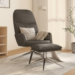 vidaXL Relaxsessel mit Hocker Dunkelgrau Wildleder-Optik