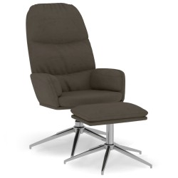 vidaXL Relaxsessel mit Hocker Dunkelgrau Wildleder-Optik