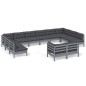 vidaXL 12-tlg. Garten-Lounge-Set mit Kissen Grau Kiefer Massivholz vidaXL 12-tlg. Garten-Lounge-Set mit Kissen Grau Kiefer Massivholz