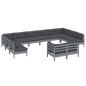 vidaXL 12-tlg. Garten-Lounge-Set mit Kissen Grau Kiefer Massivholz vidaXL 12-tlg. Garten-Lounge-Set mit Kissen Grau Kiefer Massivholz