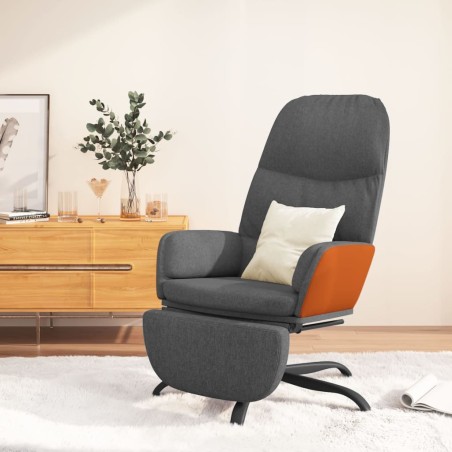 vidaXL Relaxsessel mit Fußstütze Dunkelgrau Stoff