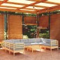vidaXL 10-tlg. Garten-Lounge-Set mit Grauen Kissen Kiefernholz vidaXL 10-tlg. Garten-Lounge-Set mit Grauen Kissen Kiefernholz